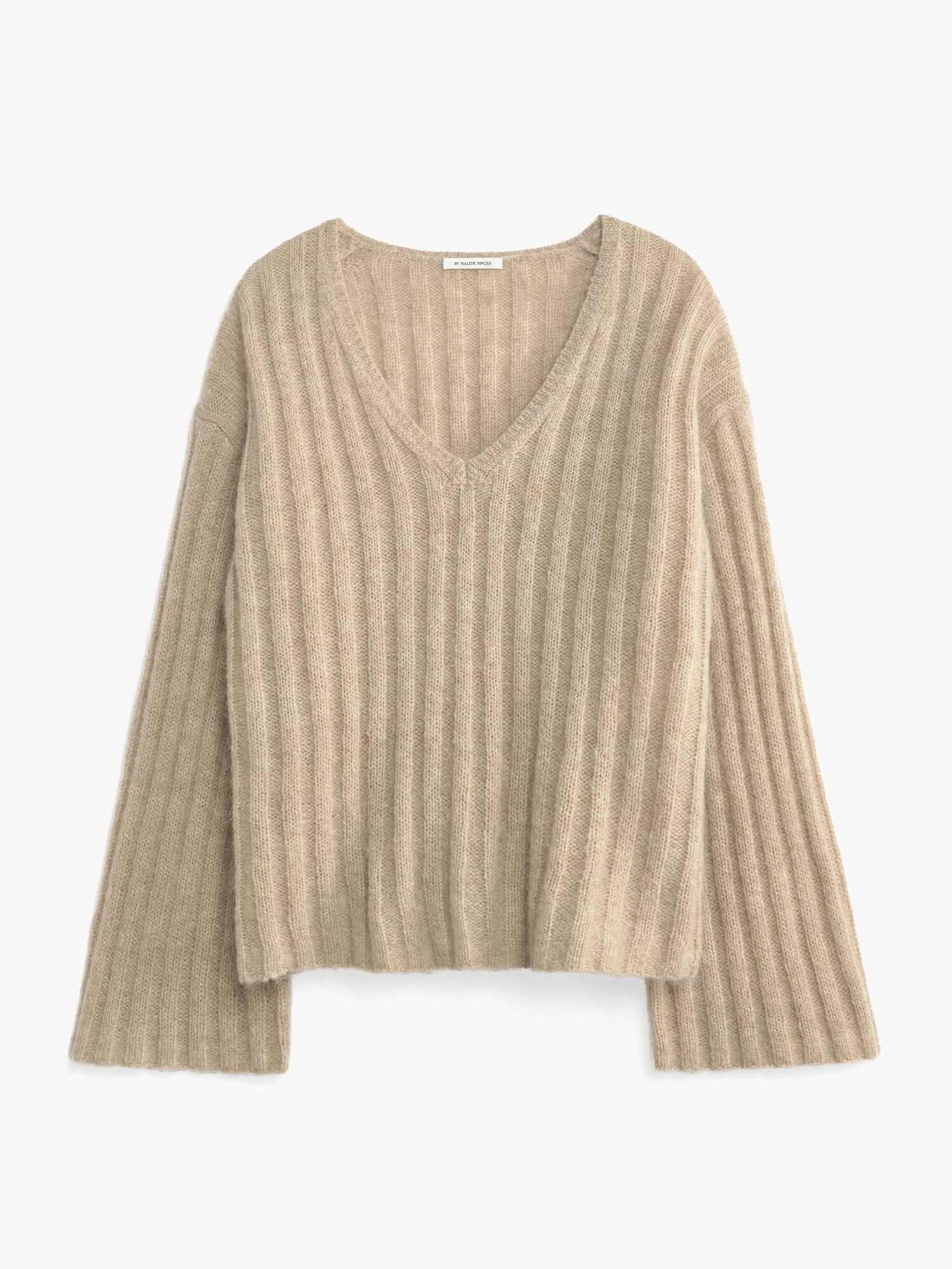 Twill Beige By Malene Birger Cimone Ribbed Sweater Knitwear | AU_BB84250