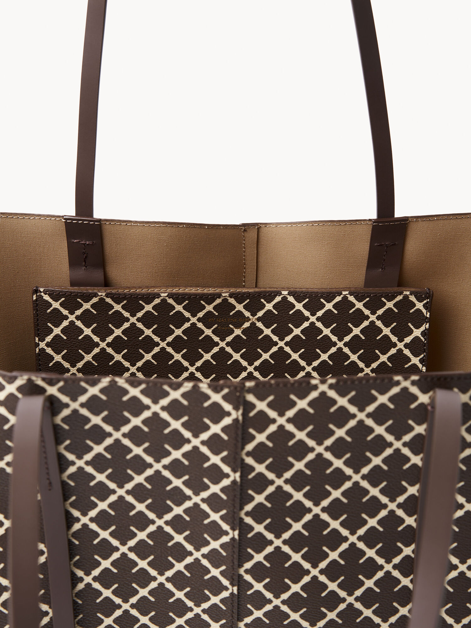 Warm brown By Malene Birger Abi Printed Tote Bags | AU_BB90836