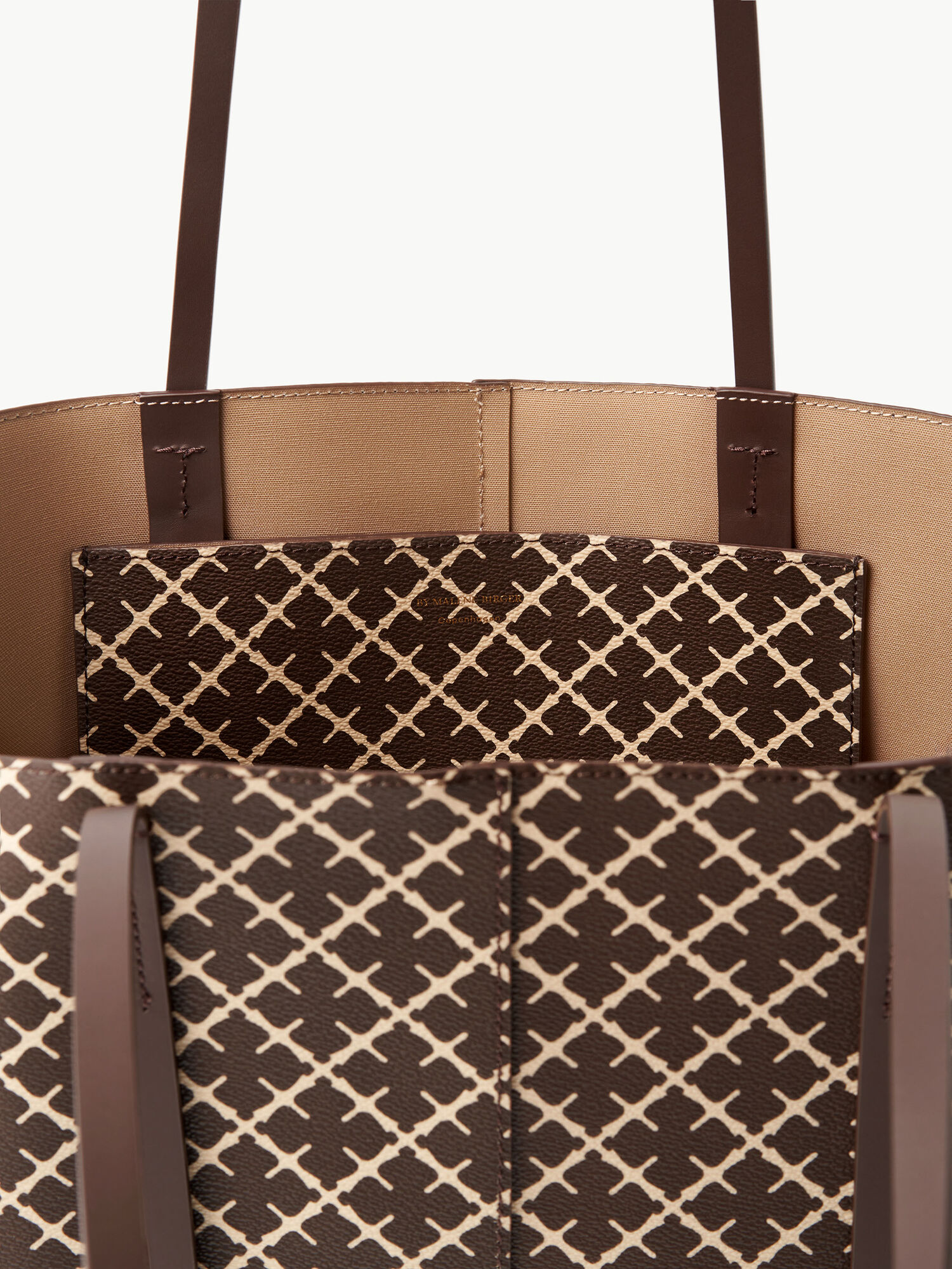 Warm brown By Malene Birger Abigail Printed Tote Bags | AU_BB40589