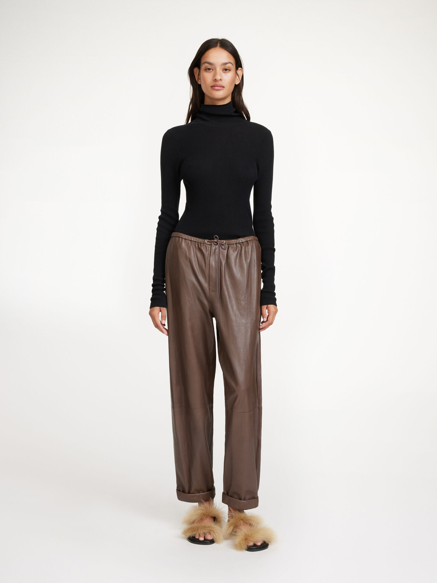 Warm brown By Malene Birger Joanni Leather Trousers | AU_BB82304